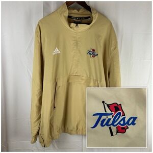 Tulsa‎ Golden Hurricanes TU Adidas Aeroready 1/4 Zip L/S Pullover Men's 2XL Gold